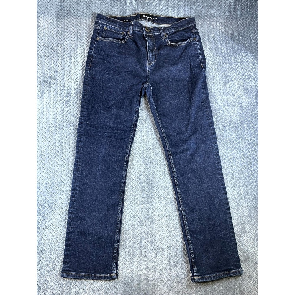 RSQ Slim Fit Jeans Mens 33x30 Blue Denim Dark Wash Stretch Preppy Straight Leg